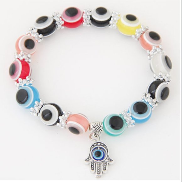 Hamsa multi color evil eye bracalet - Picture 1 of 1